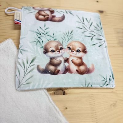 Débarbouillette lavable - Motifs Loutres