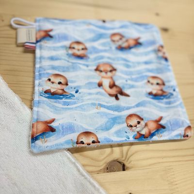 Débarbouillette lavable - Motifs Loutres