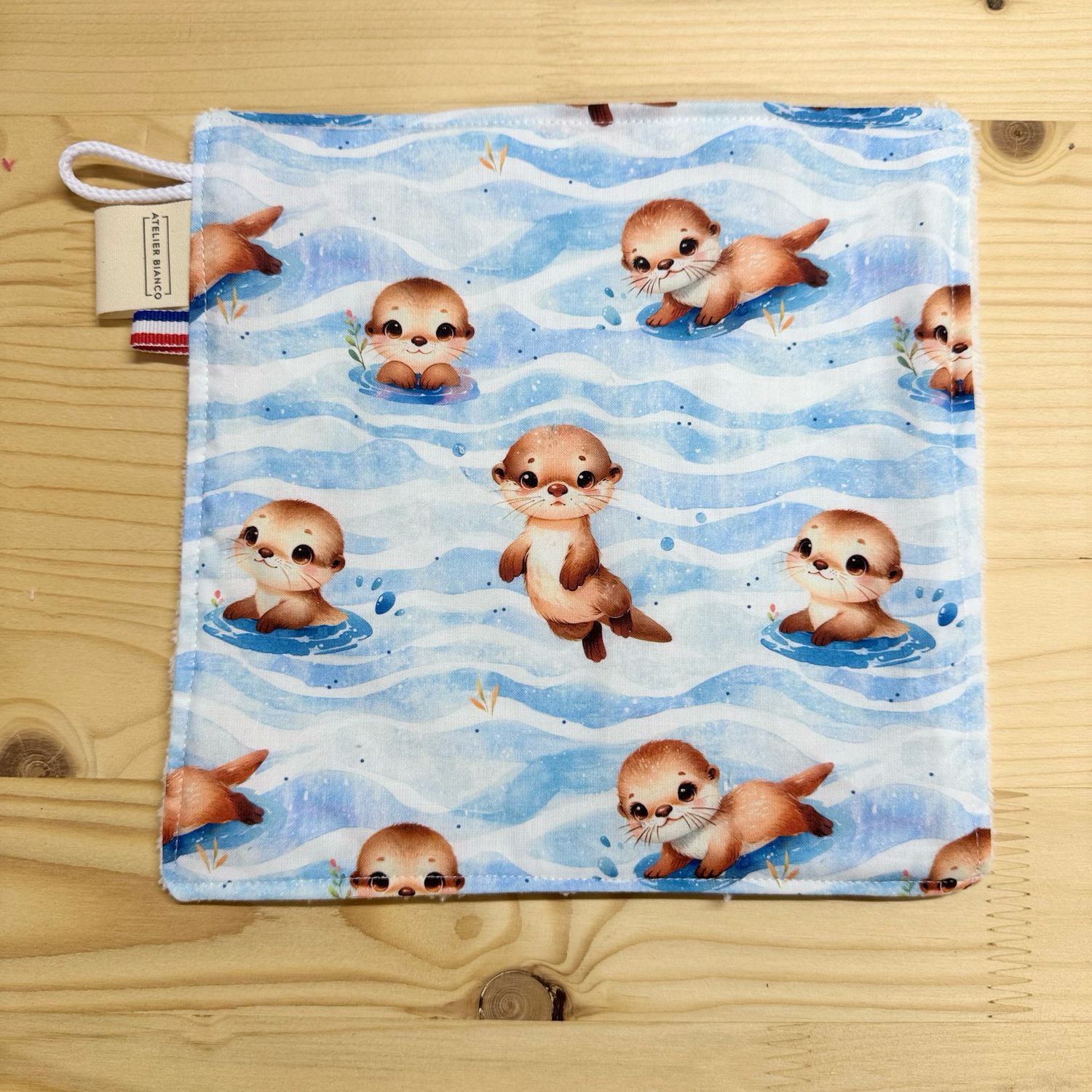 Débarbouillette lavable - Motifs Loutres