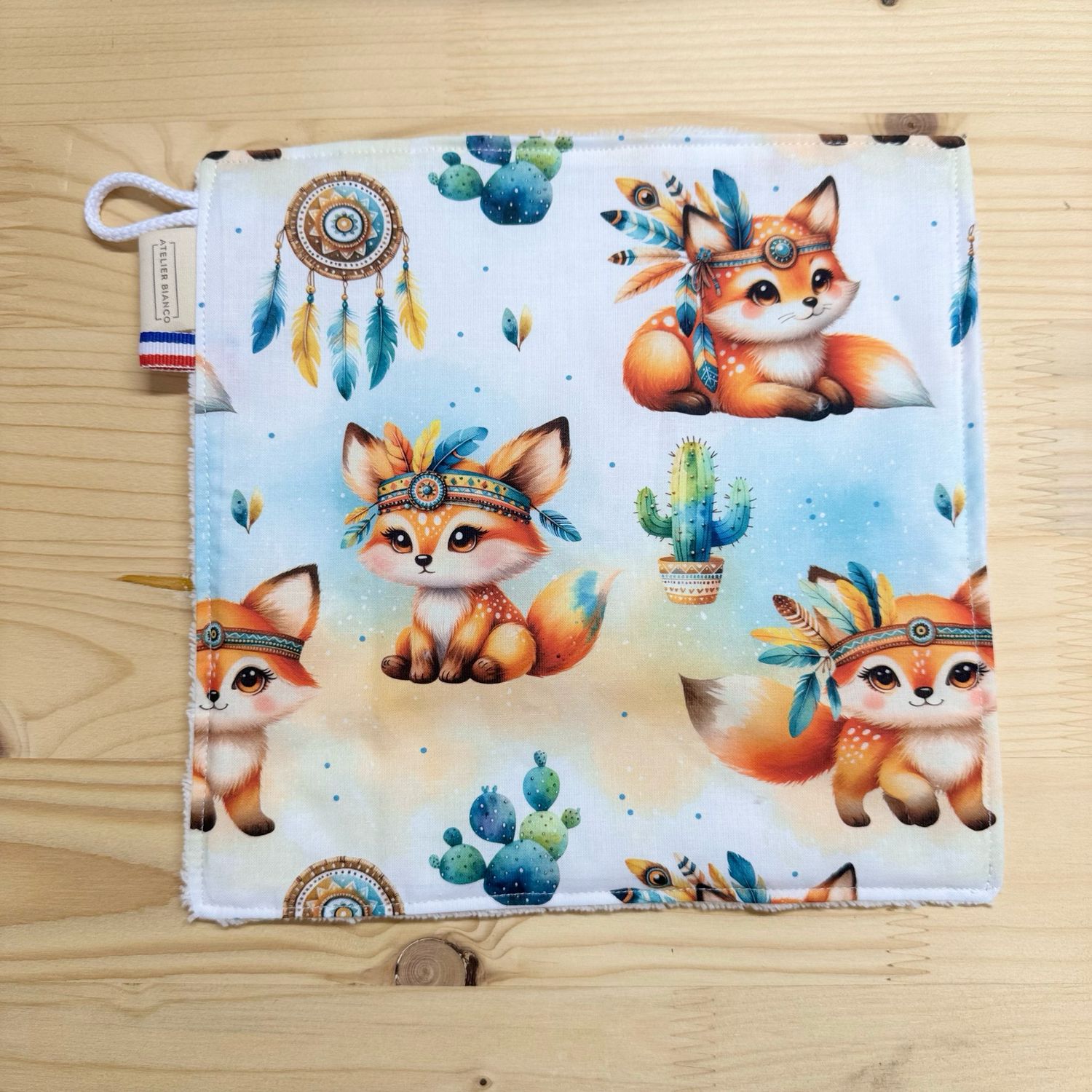 Débarbouillette lavable - Motifs Renards