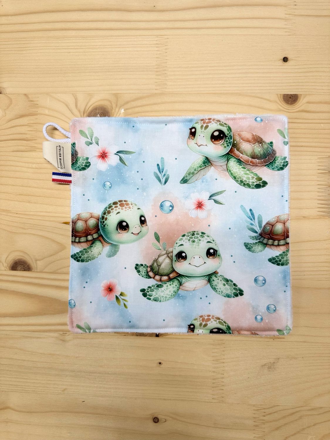 Débarbouillette lavable - Motifs Tortue
