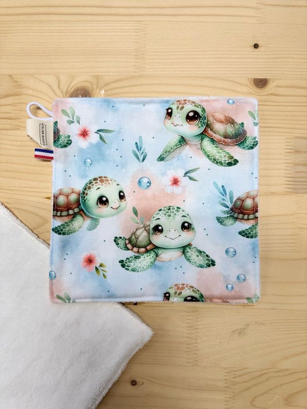Débarbouillette lavable - Motifs Tortue