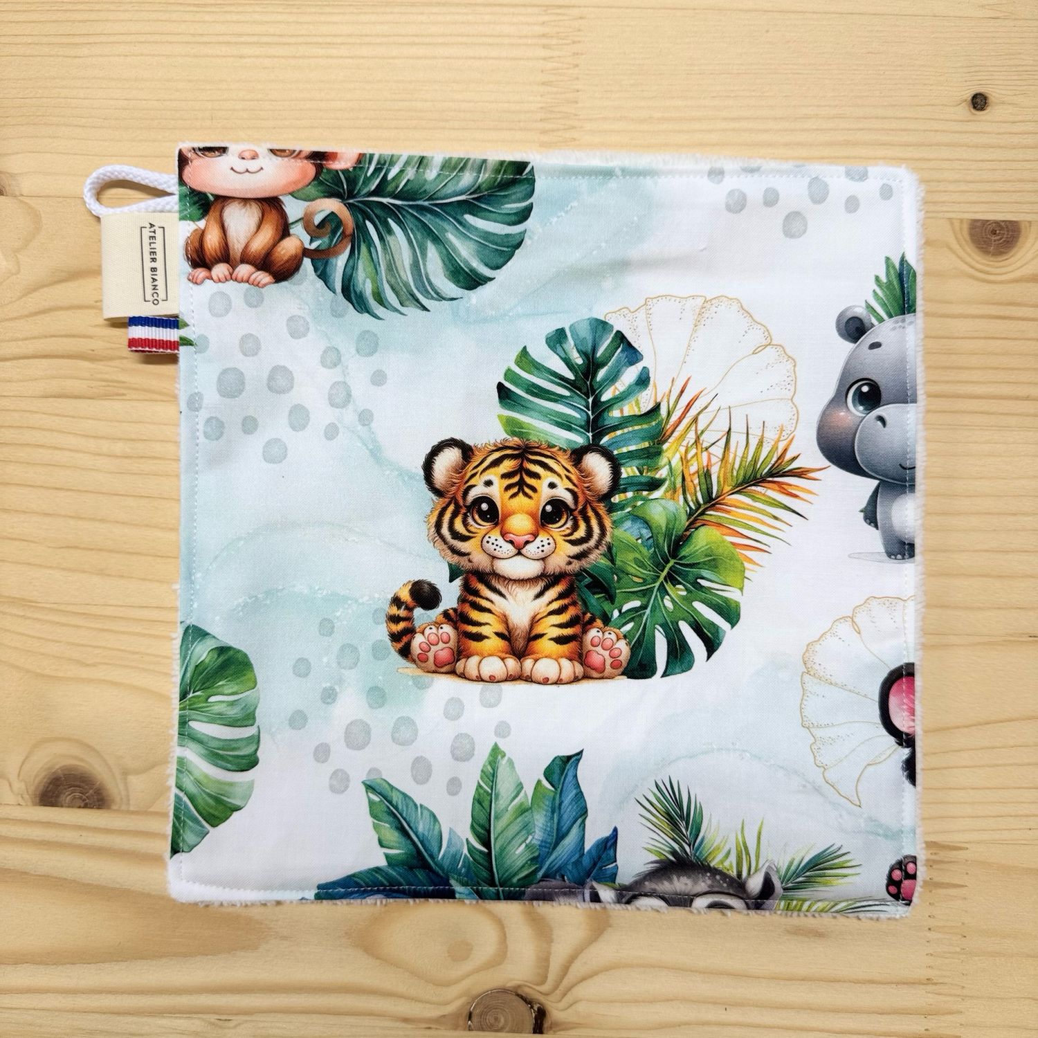 Débarbouillette lavable - Motifs Savane