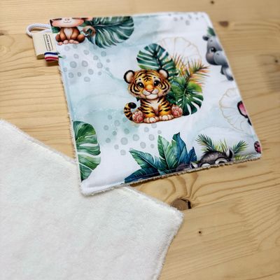 Débarbouillette lavable - Motifs Savane
