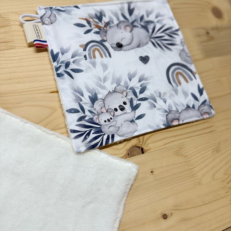Débarbouillette lavable - Motifs Koala