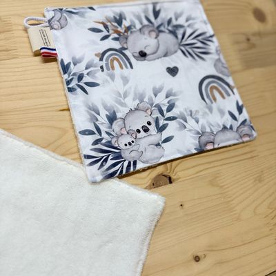 Débarbouillette lavable - Motifs Koala