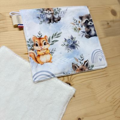 Débarbouillette lavable - Motifs Forêt