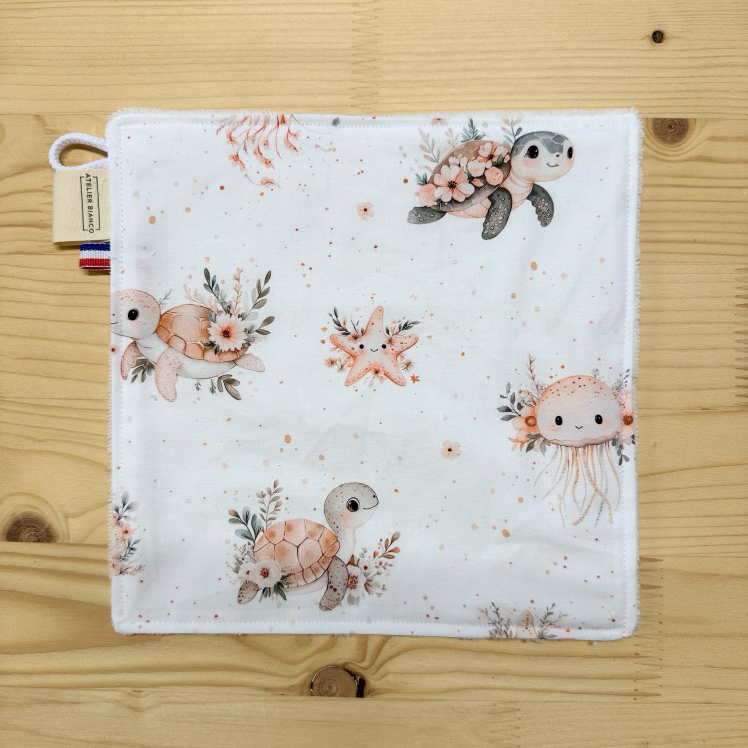Débarbouillette lavable - Motifs Océan, Tortue, Baleine, Dauphin