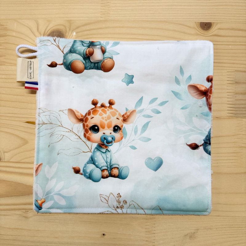 Débarbouillette lavable - Motifs Girafe