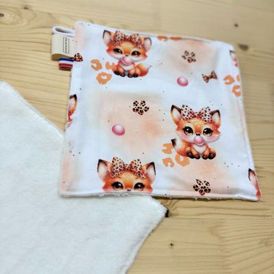 Débarbouillette lavable - Motifs Renard