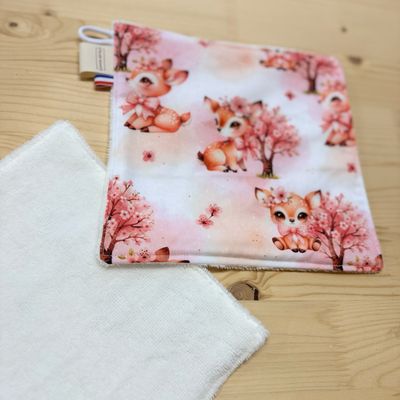 Débarbouillette lavable - Motifs Biche