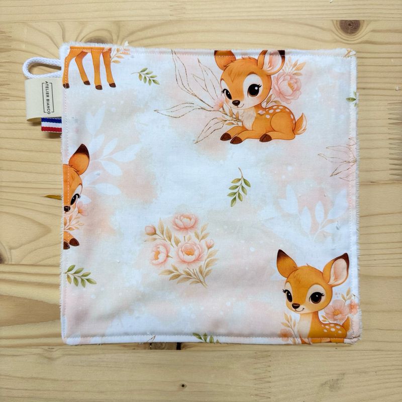 Débarbouillette lavable - Motifs Biche