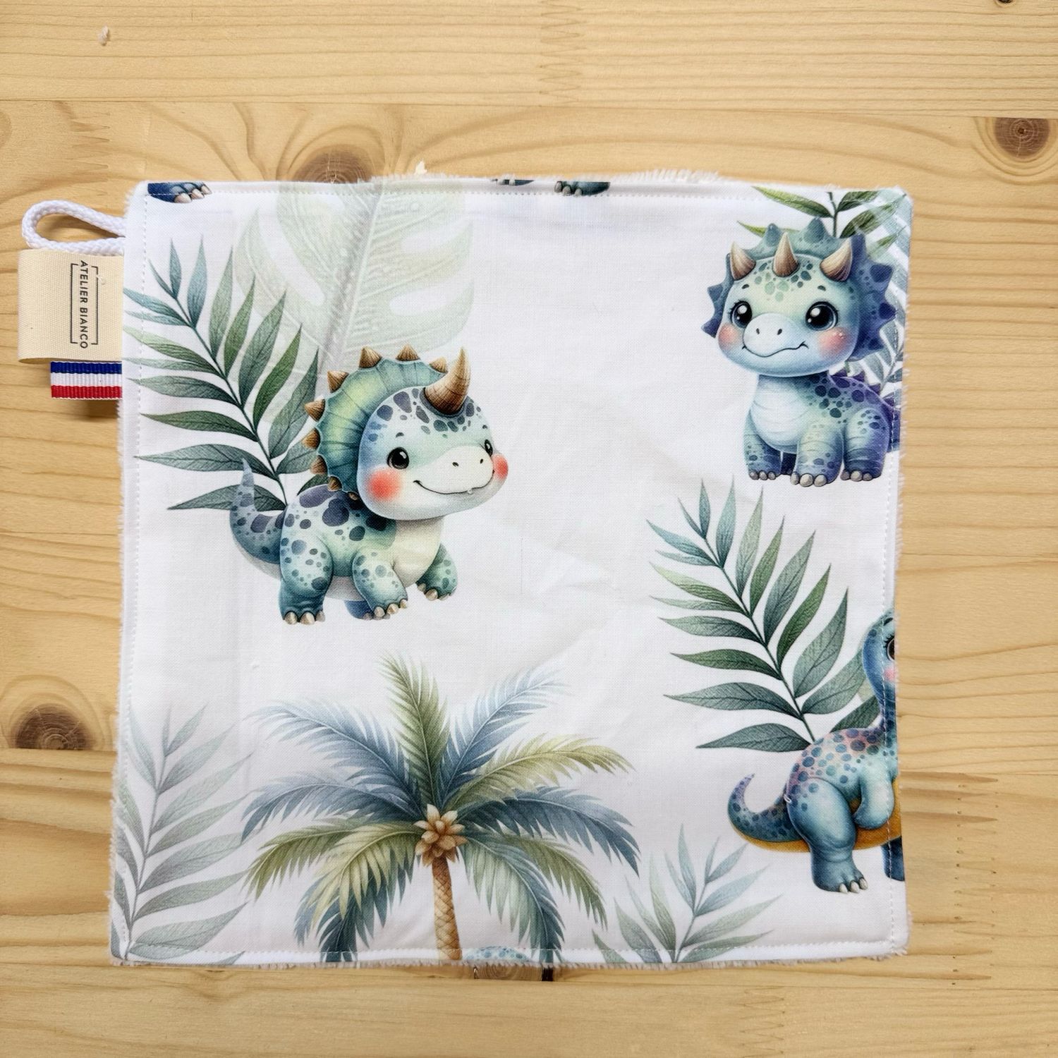 Débarbouillette lavable - Motifs Dinosaures