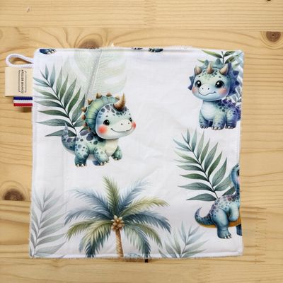 Débarbouillette lavable - Motifs Dinosaures