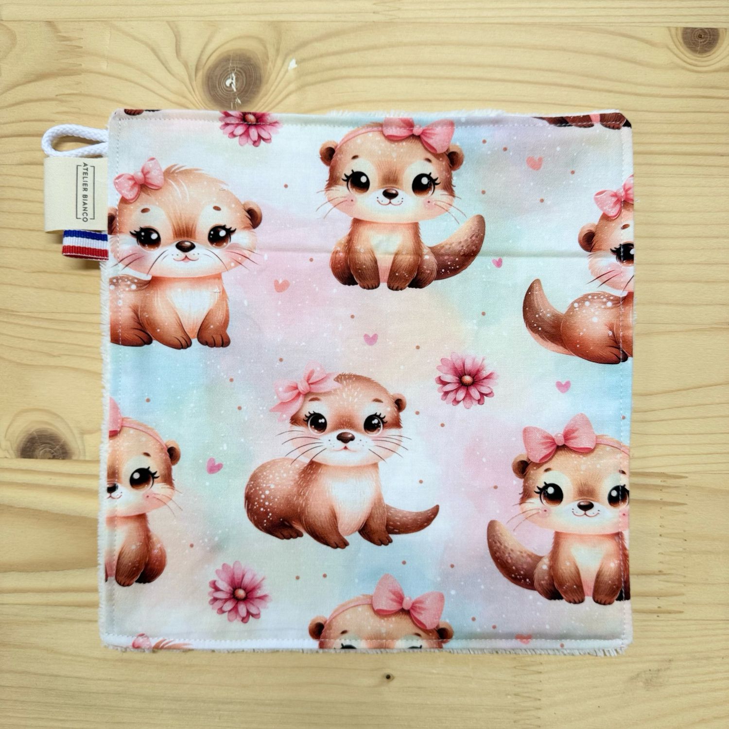 Débarbouillette lavable - Motifs Loutres