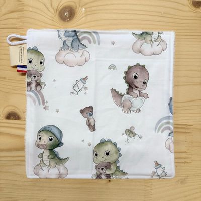 Débarbouillette lavable - Motifs Dinosaures