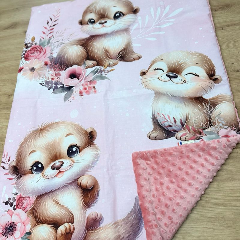 Couverture bébé personnalisable - Motifs Loutres