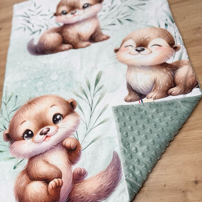 Couverture bébé personnalisable - Motifs Loutres