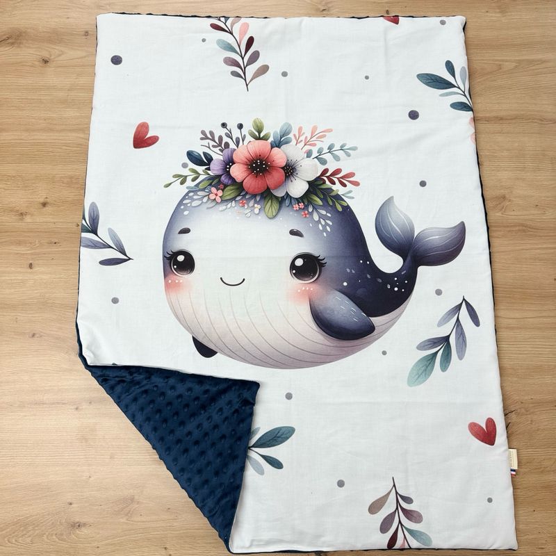 Couverture bébé personnalisable - Motifs Baleine