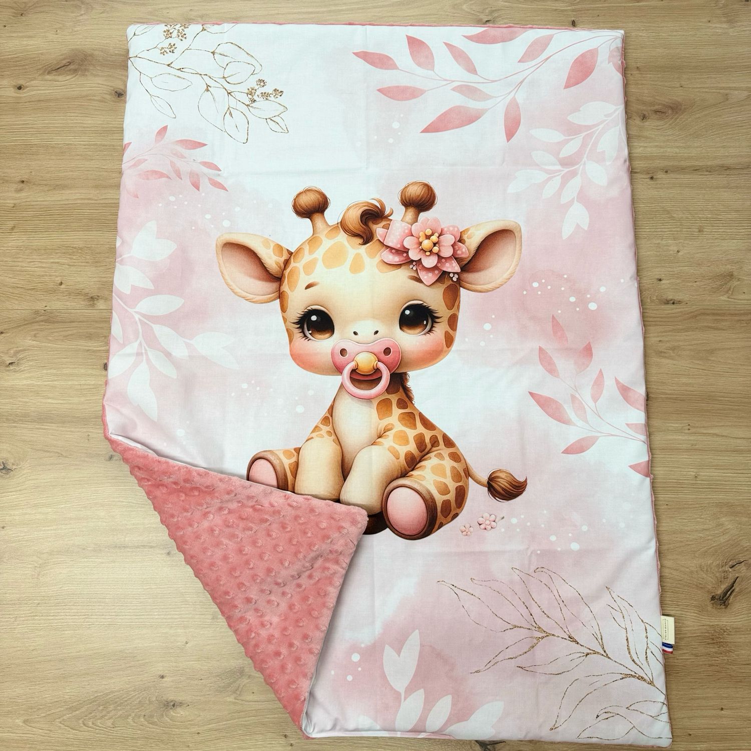 Couverture bébé personnalisable - Motifs Girafe