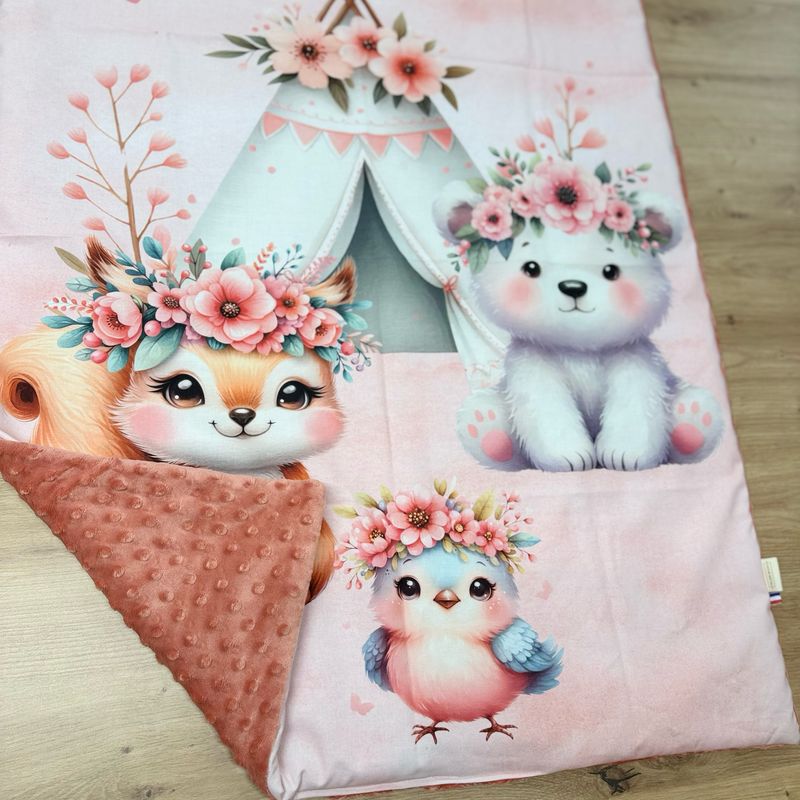 Couverture bébé personnalisable - Motifs Renard, ourson