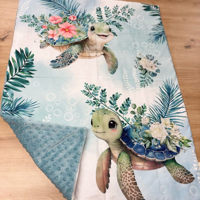Couverture bébé personnalisable - Motifs Tortue