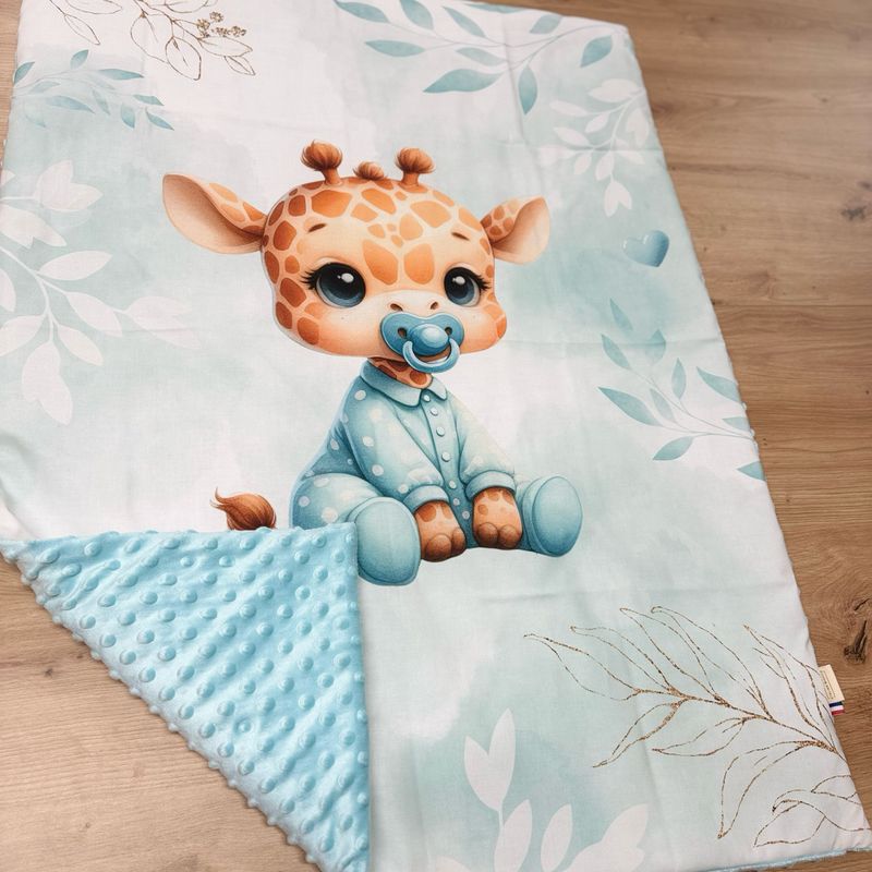 Couverture bébé personnalisable - Motifs Girafe