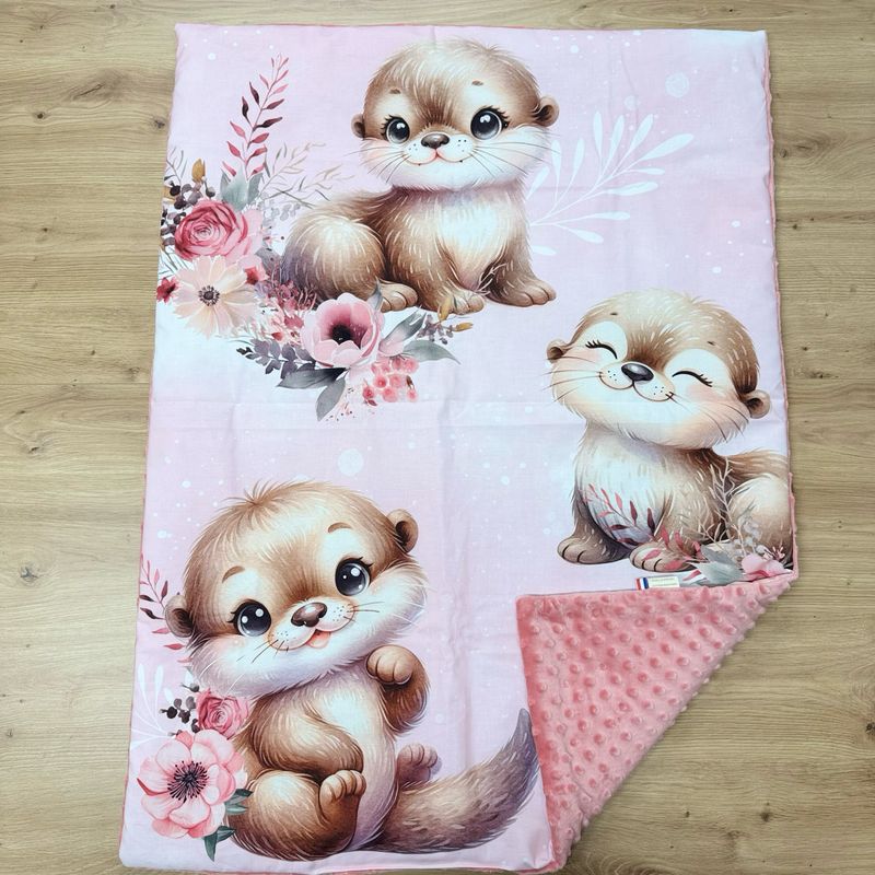 Couverture bébé personnalisable - Motifs Loutres