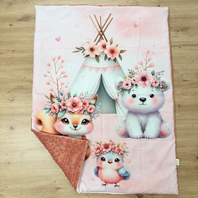 Couverture bébé personnalisable - Motifs Renard, ourson