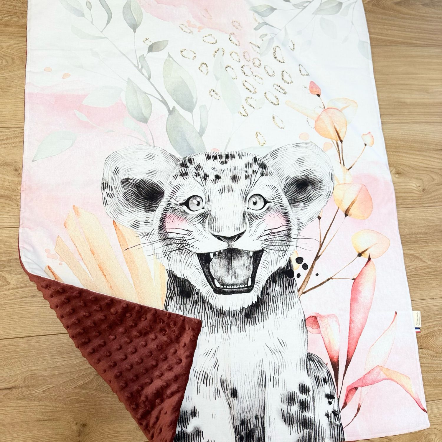 Couverture bébé personnalisable - Motifs Lion