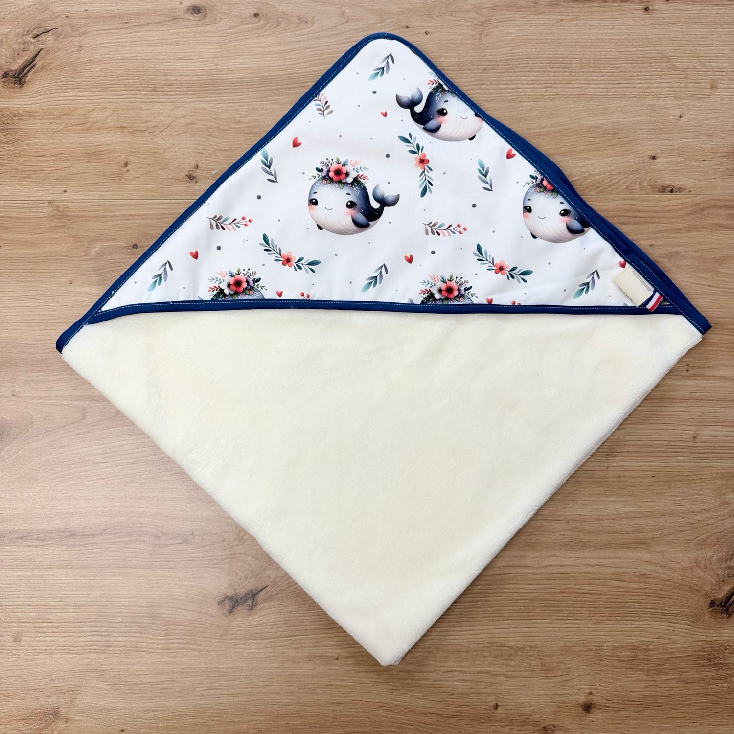 Cape de bain bébé - Motifs Baleine