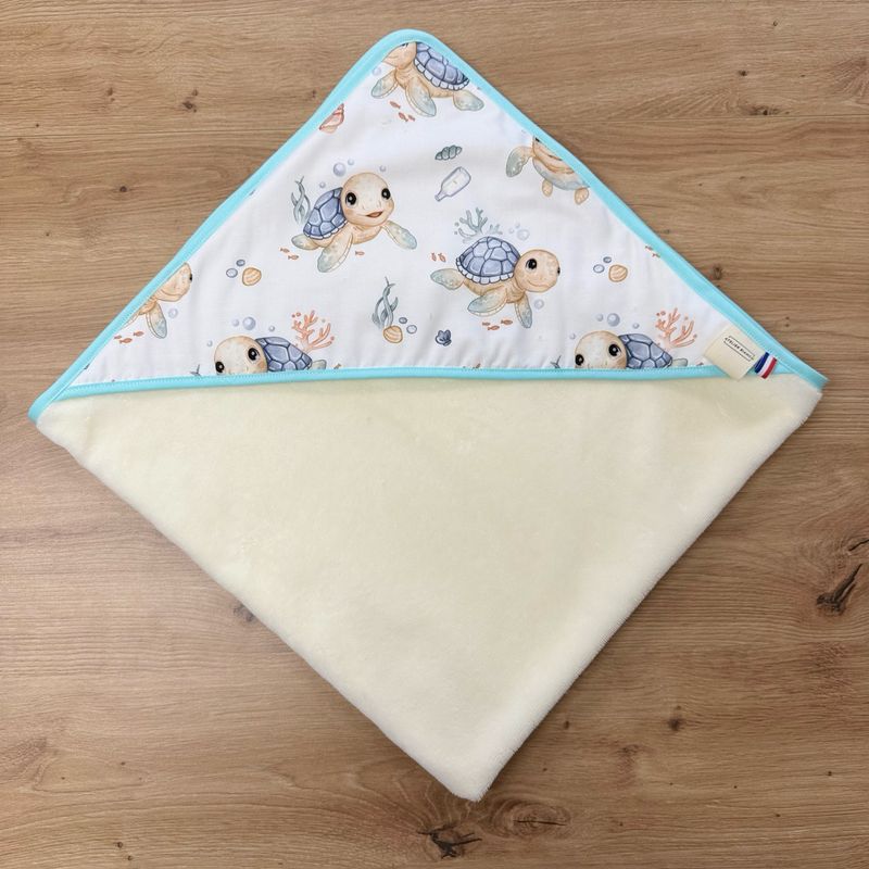 Cape de bain bébé - Motifs Tortue