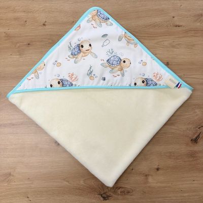 Cape de bain bébé - Motifs Tortue