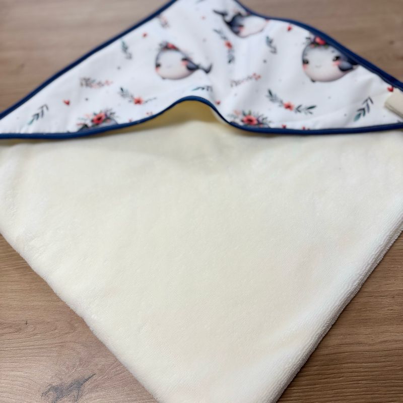 Cape de bain bébé - Motifs Baleine