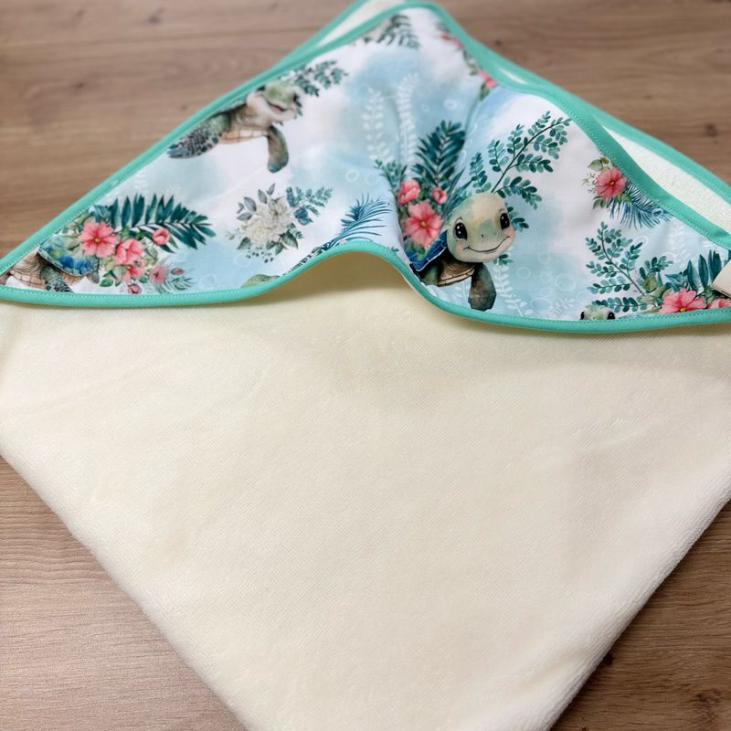 Cape de bain bébé - Motifs Tortue