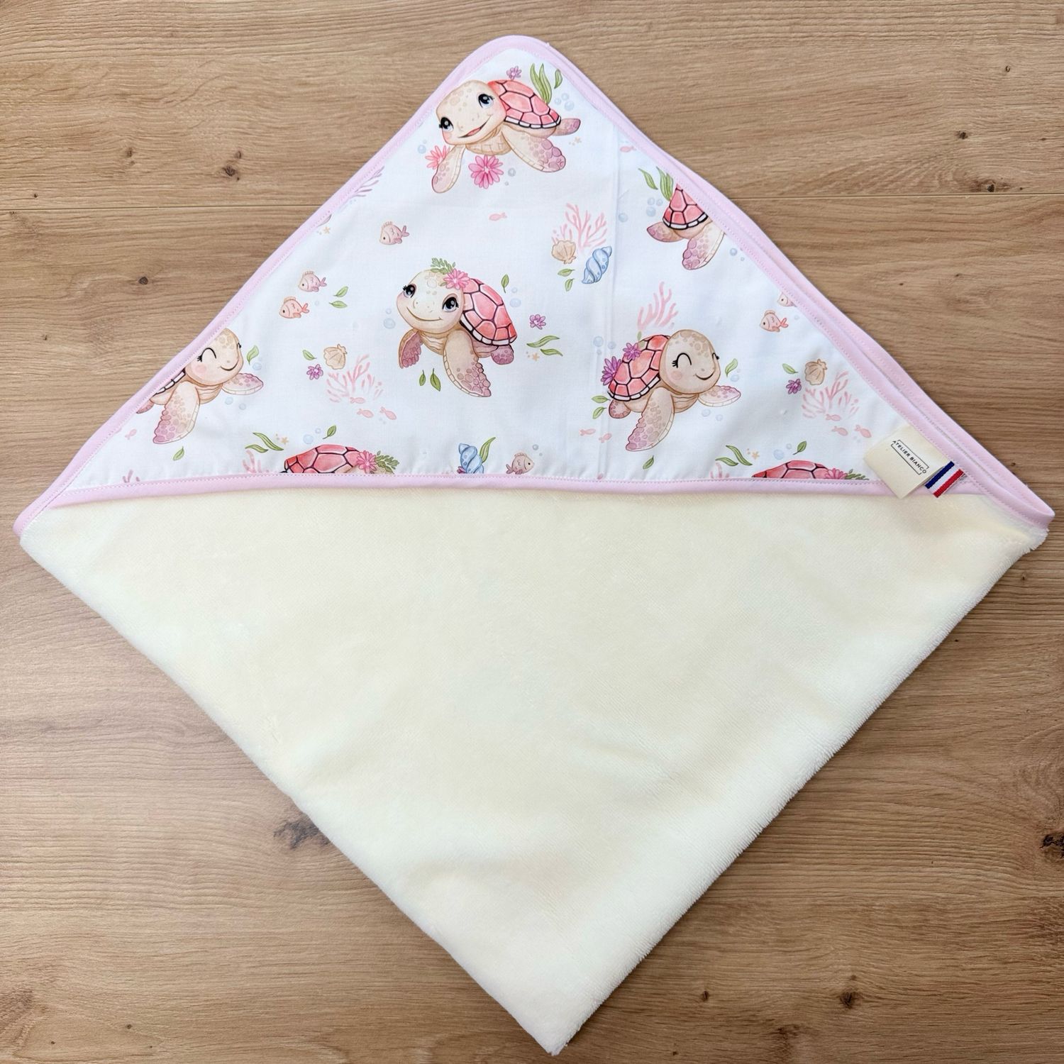 Cape de bain bébé - Motifs Tortue