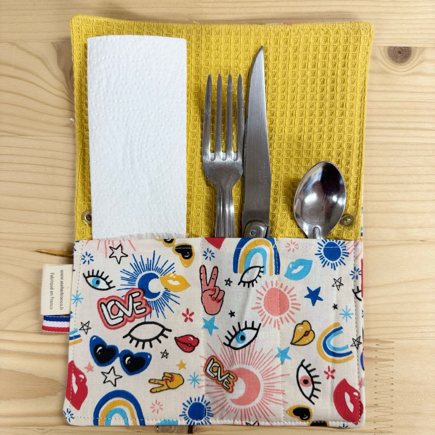 Pochette Multi-Usages – Couverts, Brosse à dents & Dentifrice