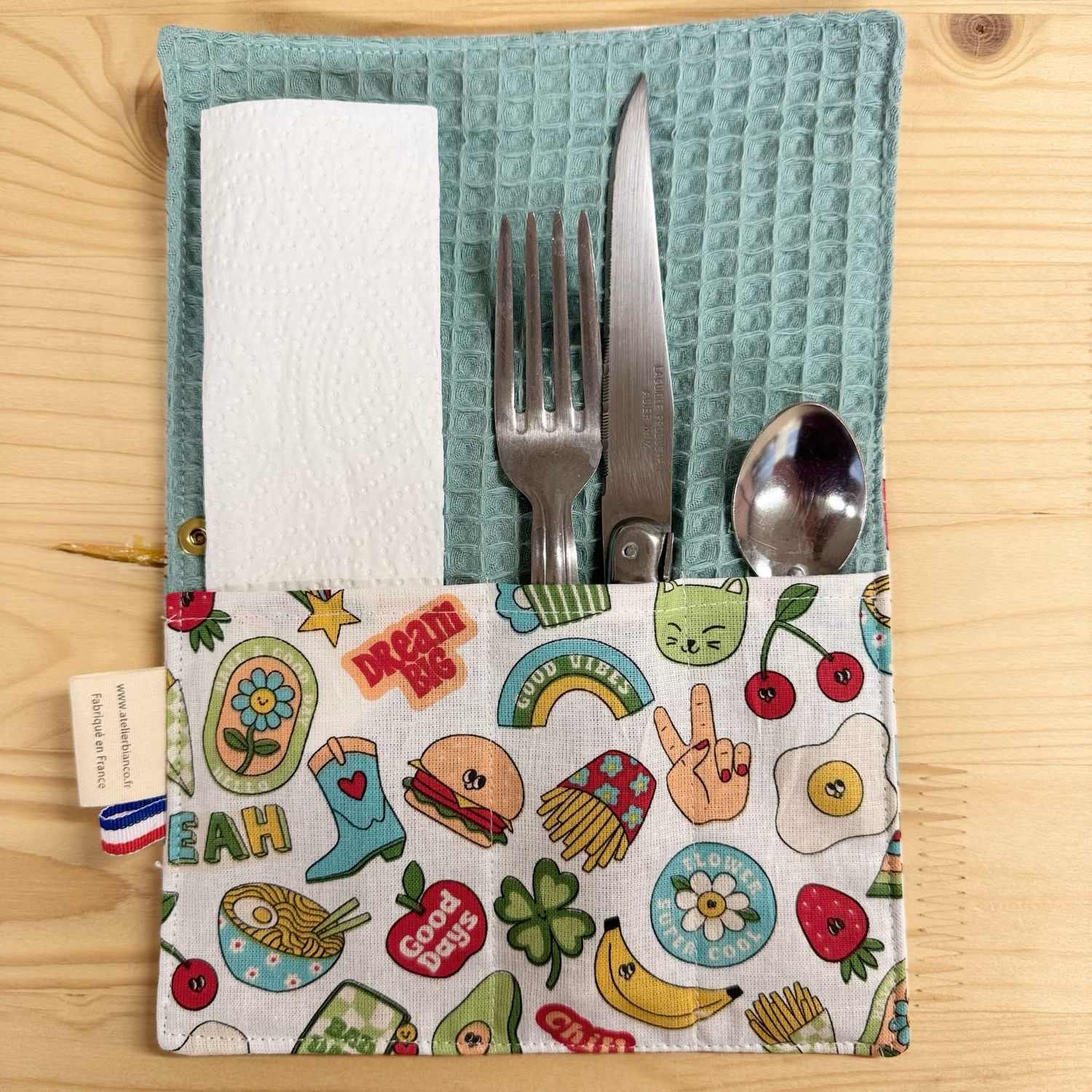 Pochette Multi-Usages – Couverts, Brosse à dents & Dentifrice