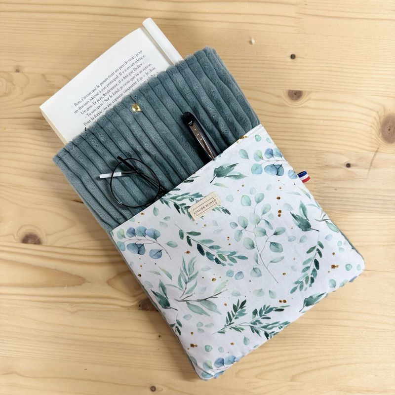 Pochette à livre – Velours côtelé & coton imprimé