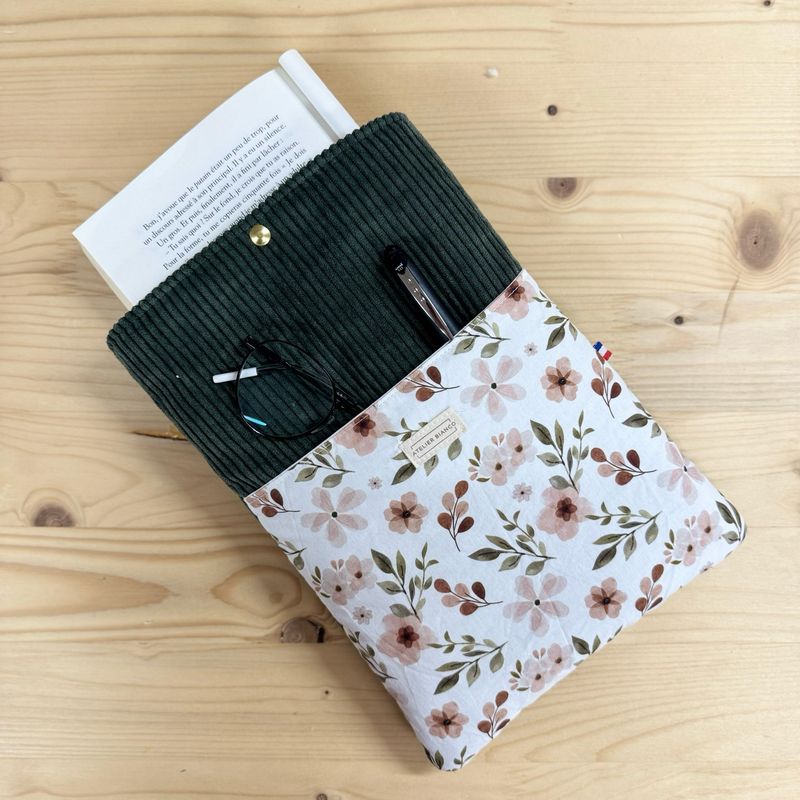 Pochette à livre – Velours côtelé & coton imprimé
