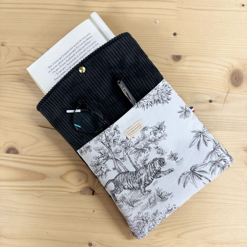 Pochette à livre – Velours côtelé & coton imprimé
