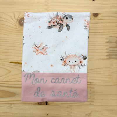 Protège carnet de santé - Motifs Océan, Tortue, Baleine, Dauphin