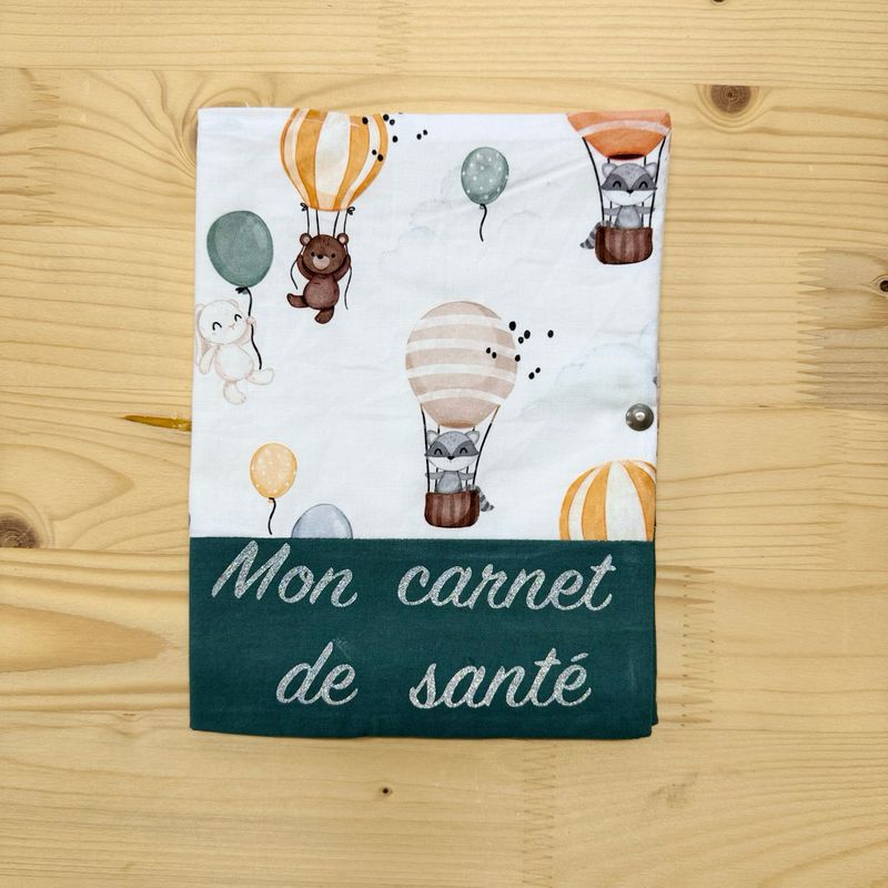 Protège carnet de santé - Motifs Avion, Animaux, Montgolfières