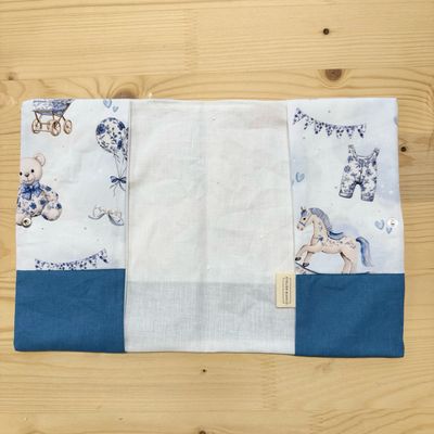 Protège carnet de santé - Motifs Toile de jouy bleu