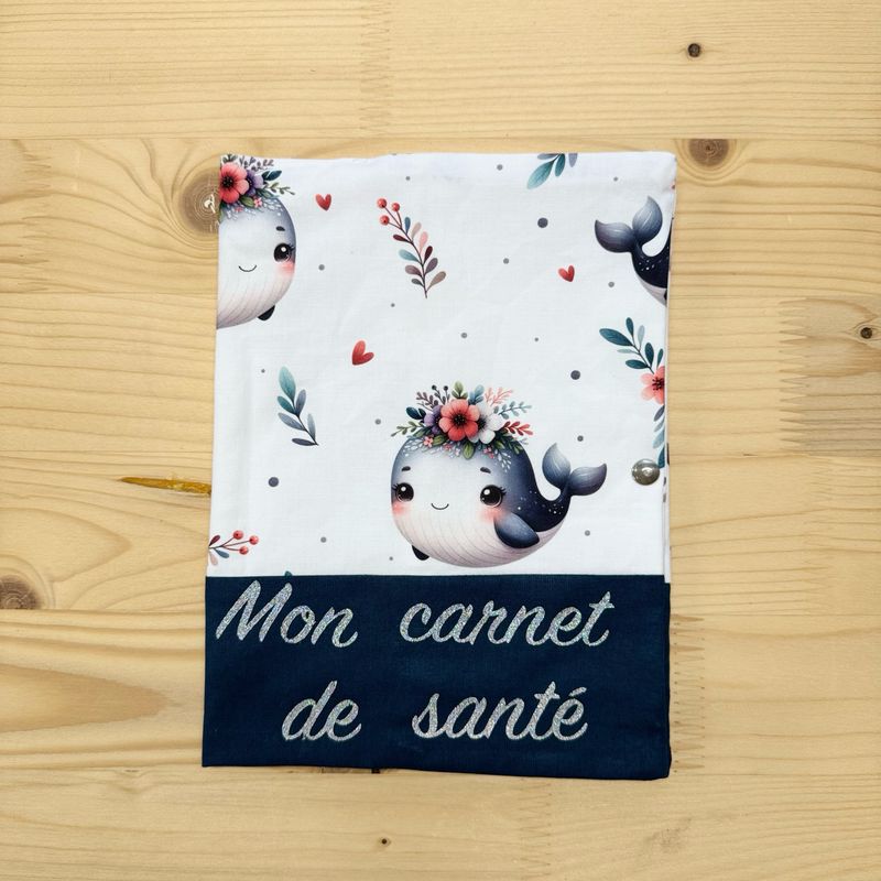 Protège carnet de santé - Motifs Baleine