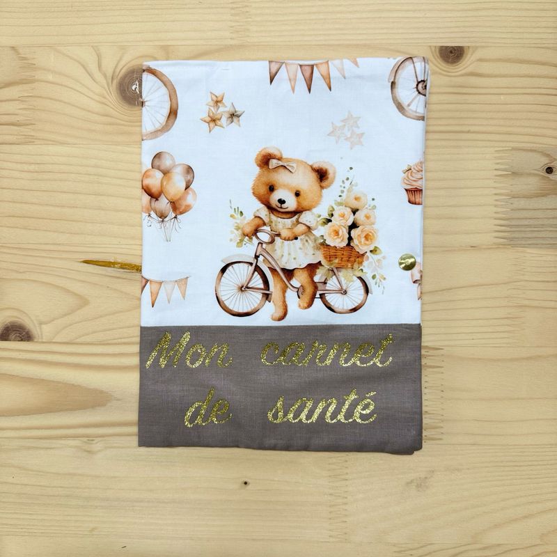 Protège carnet de santé - Motifs Ourson vintage