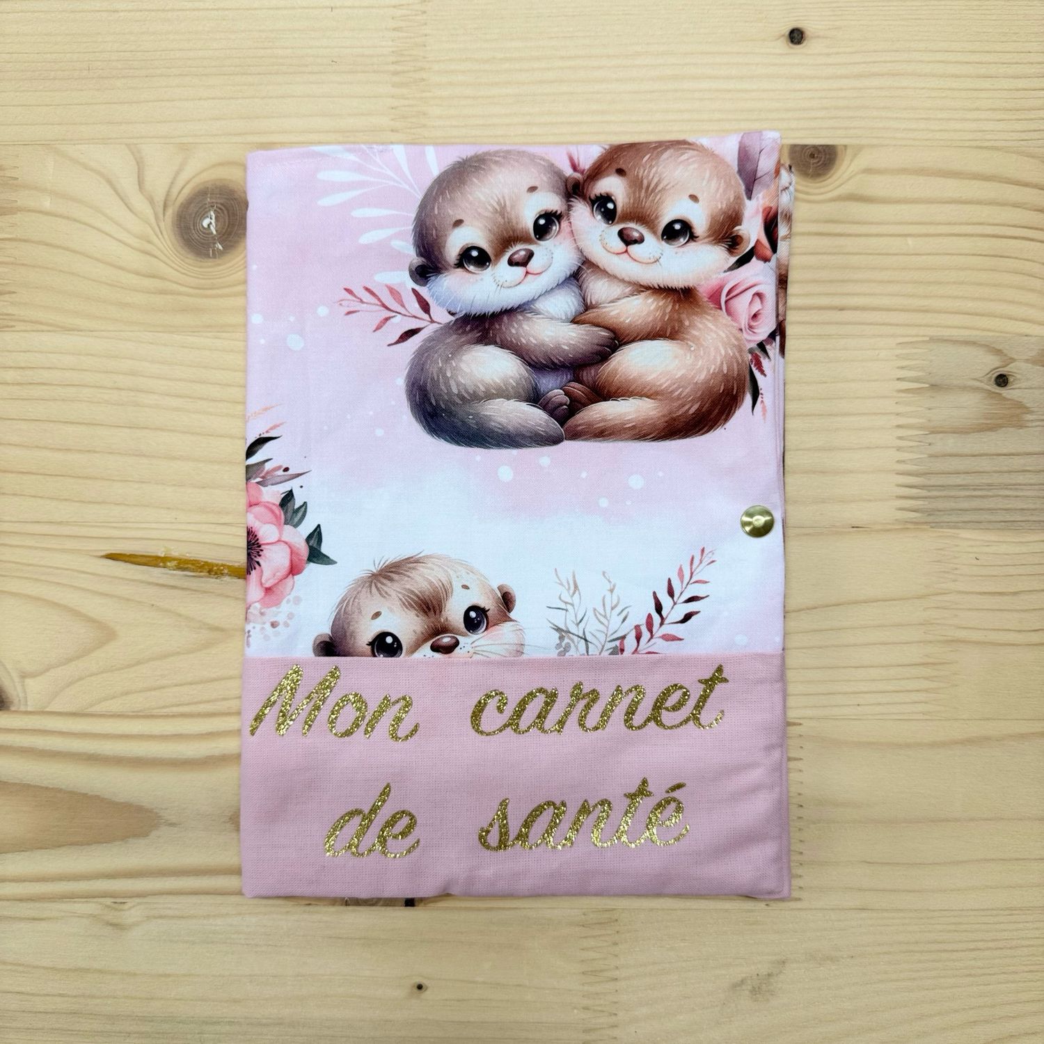 Protège carnet de santé - Motifs Loutres