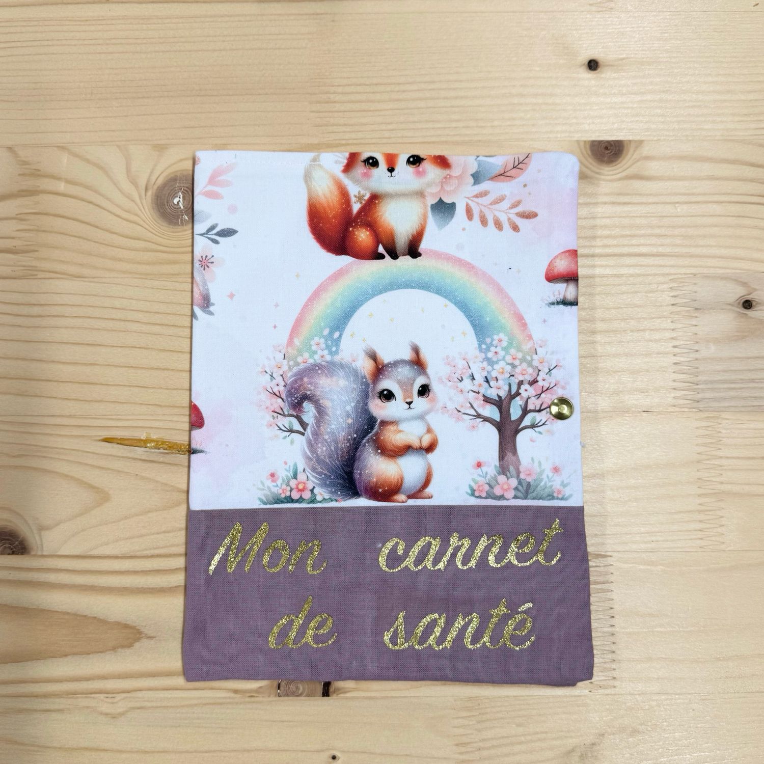 Protège carnet de santé - Motifs Forêt Pailletée