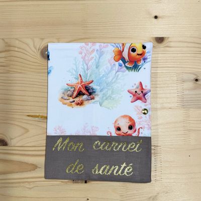 Protège carnet de santé - Motifs Poissons