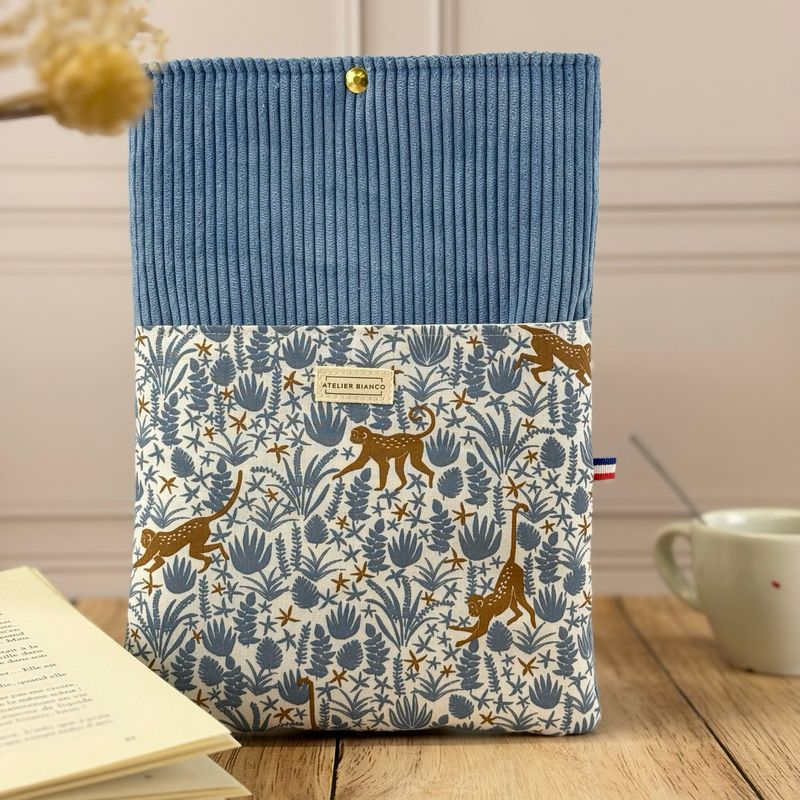 Pochette à livre – Velours côtelé & coton imprimé